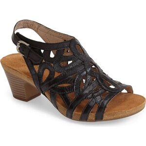 Josef Seibel Ruth 03 Black Cutout Platform Sandals